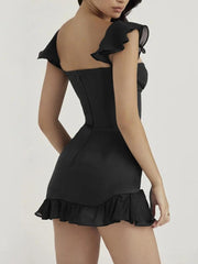 Robe mini corset à décolleté cœur