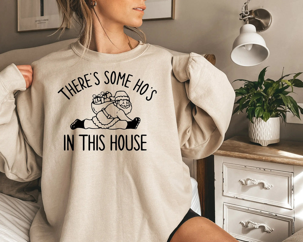 Someone Hos House Slogan Vintage Comfort Holiday Girl Christmas Hoodie Creamy-White / S Hoodies-L