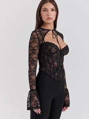 Lace Corset Bolero Two Piece Set
