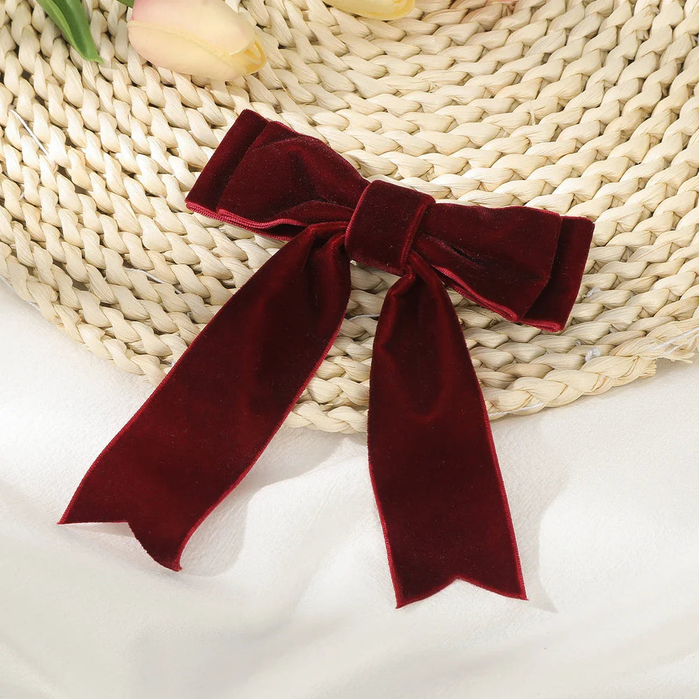 French Red Black Fashion New Year Festival Christmas Hair Accessory Wine Red Accessories-L