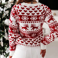 Christmas Knitting Soft Warm Knitwear Full Sleeve Casual Sweater Sweaters-L