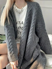 Manteaux d'hiver coréens rétro, amples, longs, chauds et épais pour femmes