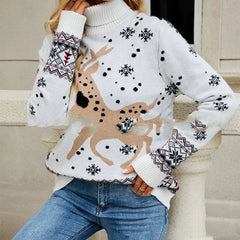 Christmas Deer Warm Knitted Long Sleeve Casual Ugly Blouse Sweater Sweaters-L