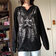 Sweat à capuche noir oversize style grunge vintage gothique