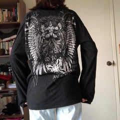 Sweat à capuche noir oversize style grunge vintage gothique