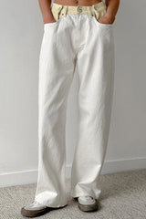 Colorblock Loose Straight Jeans