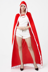 Cape rouge à capuche, vêtement d'extérieur de fête pour Noël
