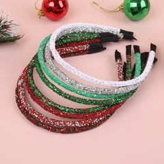 Accessoire de cheveux de fête de Noël avec strass rouges et verts