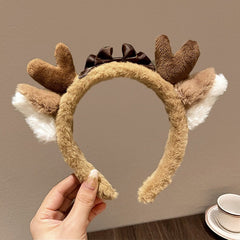 Nœud de Noël en forme de bois de cerf, accessoire mignon pour les cheveux
