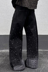 Rhinestone Star Wide Leg Jeans