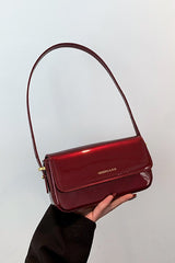 Red Patent Leather Square Mini Bag Shoulder Underarm Crossbody Bag