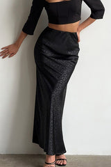 Leopard Print Satin Mermaid Skirt