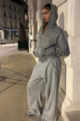 Leopard Digital Print Zip Hoodie