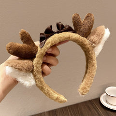Nœud de Noël en forme de bois de cerf, accessoire mignon pour les cheveux