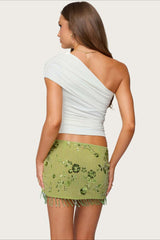 Jupe de Noël moulante mini à sequins brodés