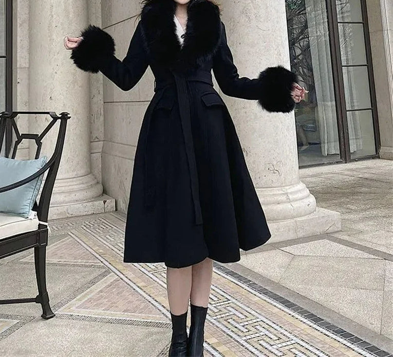 Red Wool Wrapped Waist Coat Coats-241208