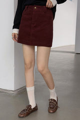 Retro Corduroy A-Line Christmas Skirt