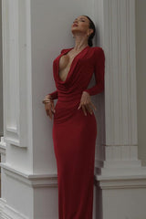 Deep V Neck Bodycon Party Dress