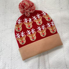 Bonnet de Noël en tricot jacquard