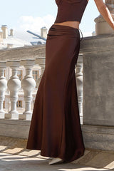 Jupe moulante midi taille haute