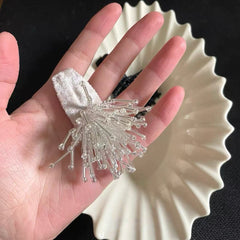 Accessoire pour cheveux à franges pailletées et perles, motif feu d'artifice