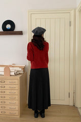 Sparkle Bow Detail Ribbed Christmas Cardigan