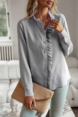 Chemisier à manches longues en dentelle florale