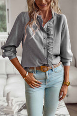 Chemisier à manches longues en dentelle florale