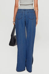 Low Rise Wide Leg Split Jeans