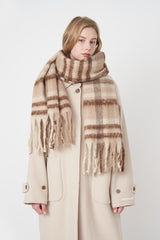 Écharpe de Noël vintage à carreaux en maille douce