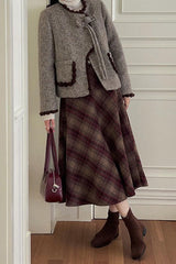 Jupe de Noël vintage en mohair rouge