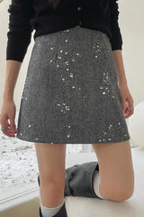 Crystal Bead Embellished Christmas Skirt