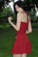 Robe nuisette moulante à col carré