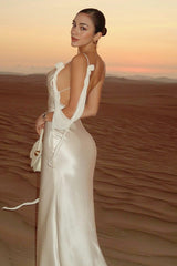 Robe nuisette maxi chic en satin