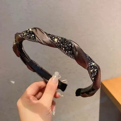 Accessoire de cheveux élégant tressé texturé antidérapant à dents