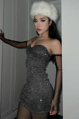 Satin Bustier Cutout Party Dress