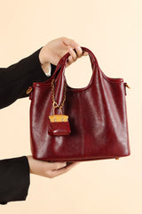 Red Chic Commuter Bag Handheld Shoulder Crossbody Bag