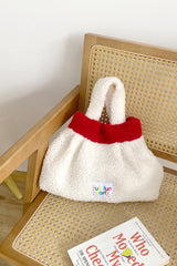 Cute Fuzzy Lamb Wool Handheld Bento New Year Gift Bag