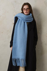 Wool Blend Fringed Christmas Scarf