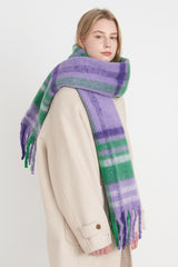 Écharpe de Noël vintage à carreaux en maille douce