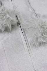 Faux Fur Collar Zip Hoodie