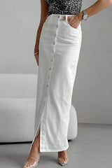 Jupe cargo blanche taille haute