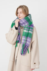 Écharpe de Noël vintage à carreaux en maille douce