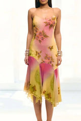 Robe midi imprimée bohème dos nu