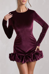 Velvet Round Neck Party Dress
