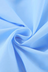 Robe courte bleue à col et manches chemise