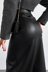 High-Waist Straight Zip Skirt