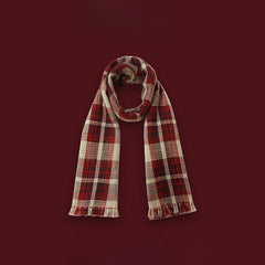 Plaid Fringe Christmas Scarf