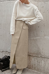 Matte Leather A-Line Skirt