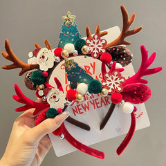 Accessoire de cheveux bohème décoratif en bois de cerf pour Noël